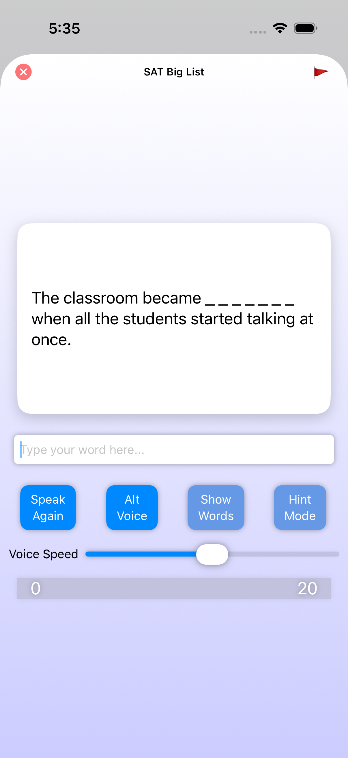 Spelling practice mode